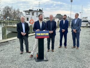 U.S. Senators Chris Van Hollen and Ben Cardin visited Tilghman Island Seafood, the only USDA-certified blue catfish processing facility.
