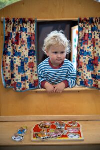 child at the library